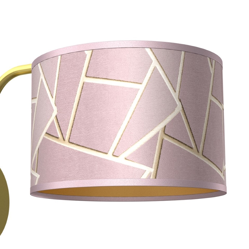 Wall Lamp Ziggy with shade Gold Pink