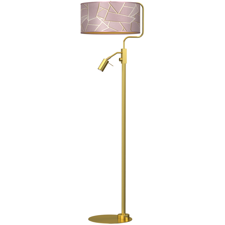 Floor Lamp Ziggy with shade 150cm Gold Pink
