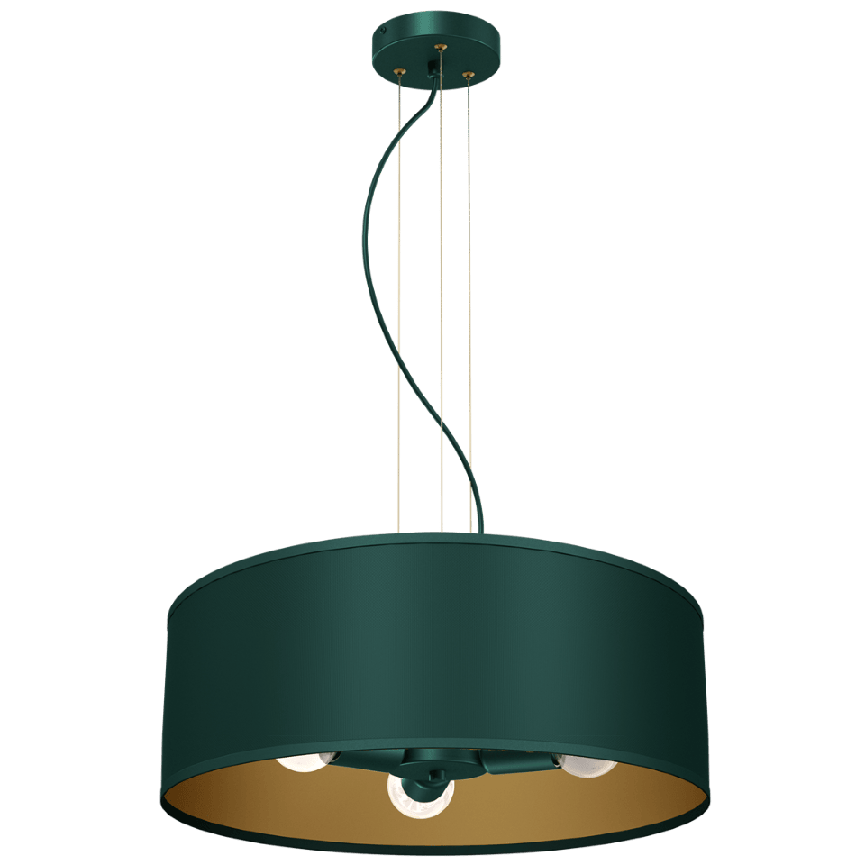 Κρεμαστό Φωτιστικό Verde με καπέλο 3xE27 Ø50cm Πράσινο