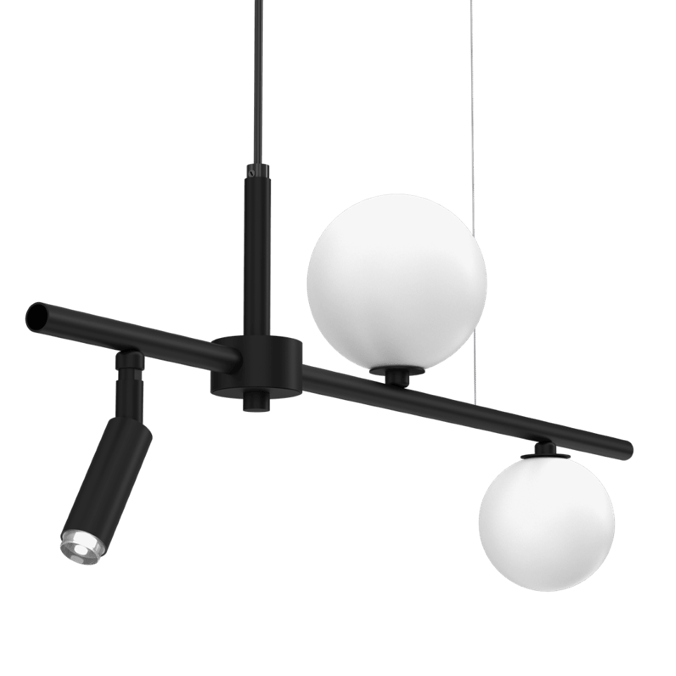 Multi-Light Pendant Lamp Sirio 75cm 3xG9 Black White