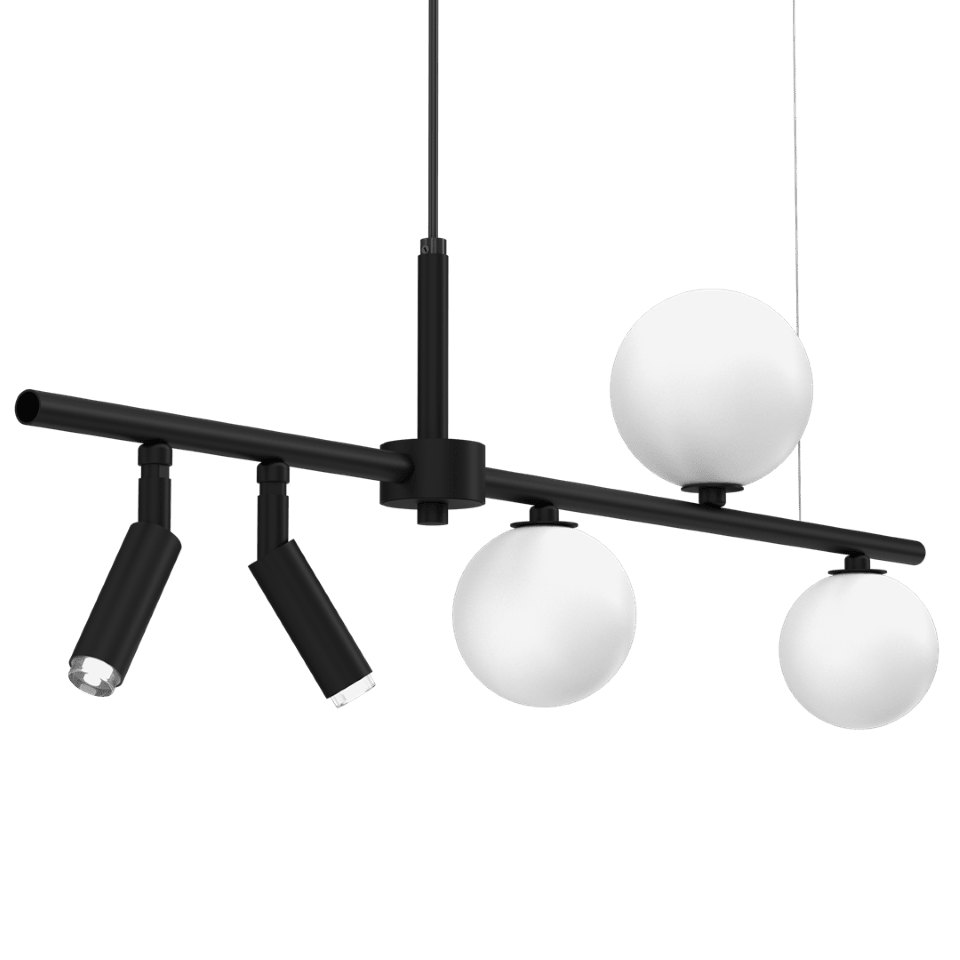 Multi-Light Pendant Lamp Sirio 85cm 5xG9 Black White