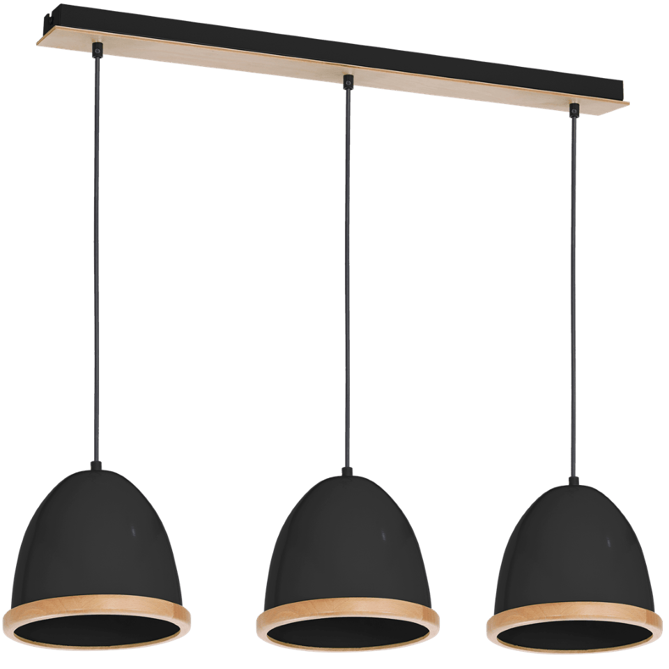 Multi-Light Pendant Lamp Studio 3xE27 Black