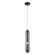 Κρεμαστό Φωτιστικό Γυάλινο Pax Ø8cm Μαύρο με Φυμέ Γυαλί