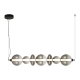 LED Κρεμαστό Φωτιστικό Γυάλινο Daphne 118cm 40W Μαύρο με Φυμέ Γυαλί