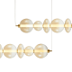 LED Κρεμαστό Φωτιστικό Γυάλινο Daphne 118cm 40W Χρυσό με Μελί Γυαλί
