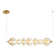 LED Κρεμαστό Φωτιστικό Γυάλινο Daphne 118cm 40W Χρυσό με Μελί Γυαλί