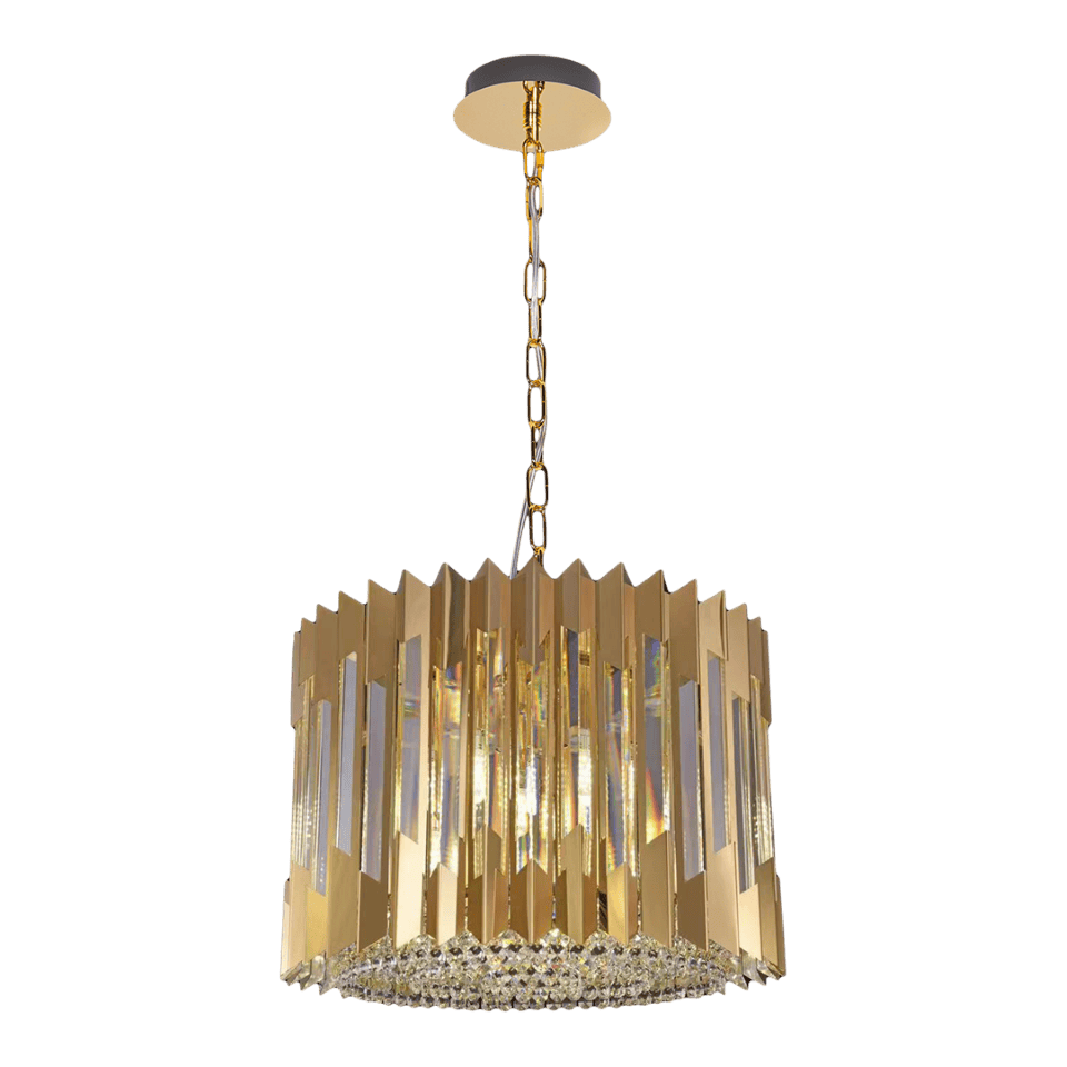 Multi-Light Pendant Lamp Ritz with shade Ø42cm 7xE14 Ø42cm Gold
