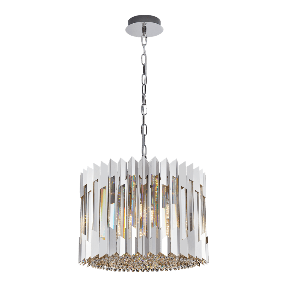 Multi-Light Pendant Lamp Ritz with shade Ø42cm 7xE14 Ø42cm Silver