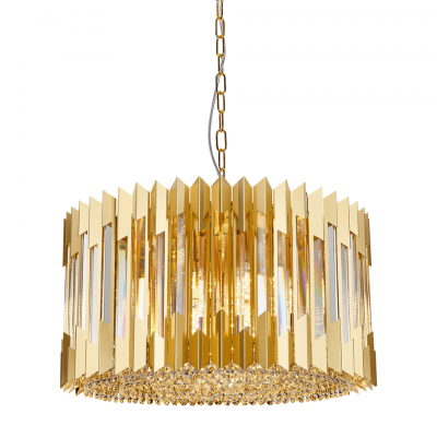 Multi-Light Pendant Lamp Ritz with shade Ø54cm 12xE14 Ø54cm Gold
