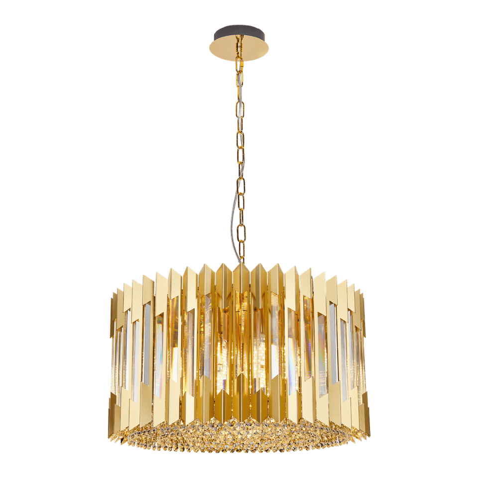 Multi-Light Pendant Lamp Ritz with shade Ø54cm 12xE14 Ø54cm Gold