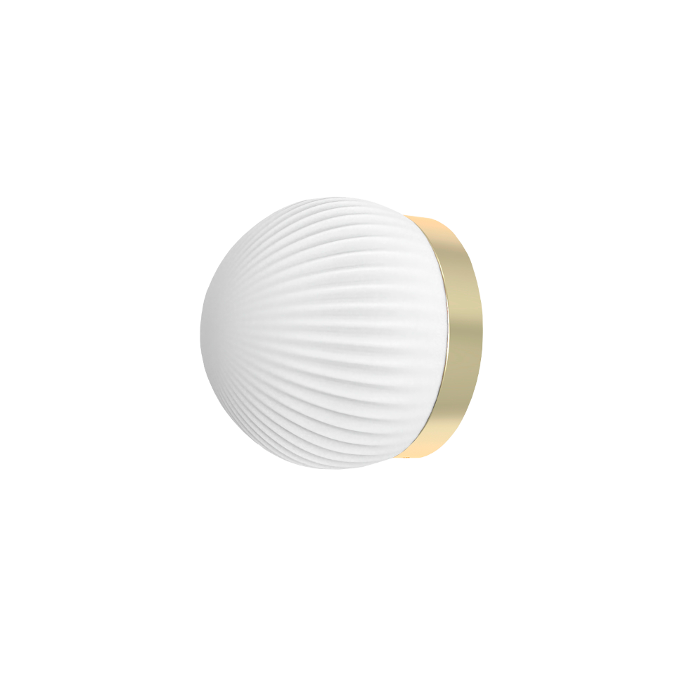 Wall or Ceiling Lamp Roi Simple ø12 Gold with Opal Glass