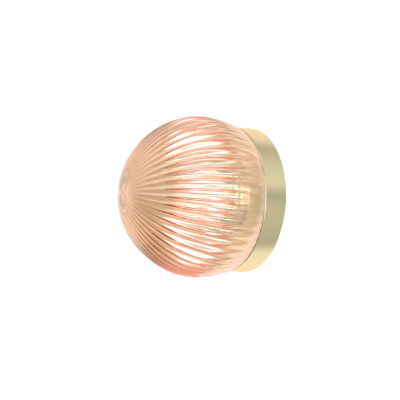 Wall or Ceiling Lamp Roi Simple ø12 Gold with Pink Glass