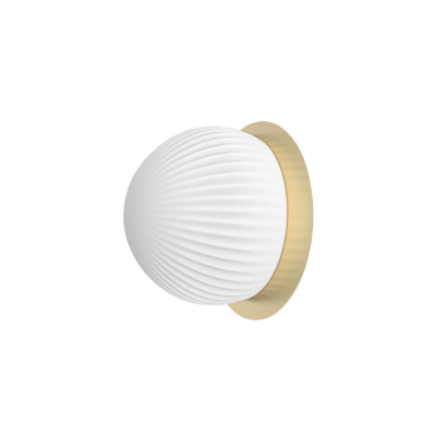 Wall or Ceiling Lamp Roi Disc ø15 Gold with Opal Glass