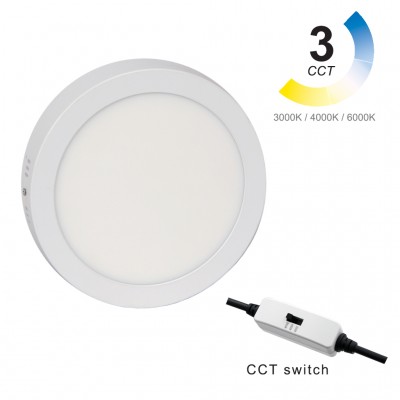 LED Panel Στρογγυλό Εξωτερικό Φ21cm 3000/4000/6000K 18W Λευκό
