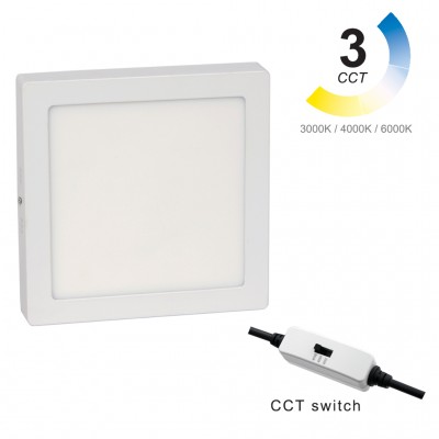 LED Panel Τετράγωνο Εξωτερικό 21cm 3000/4000/6000K 18W Λευκό