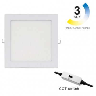LED Panel Τετράγωνο Εξωτερικό 21cm 3000/4000/6000K 18W Λευκό