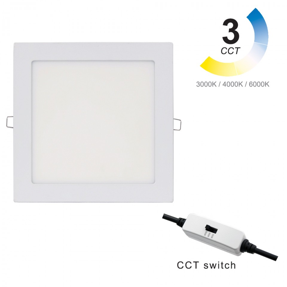 LED Πάνελ Τετράγωνο Εξωτερικό 21cm 3000/4000/6000K/CCT 18W Λευκό
