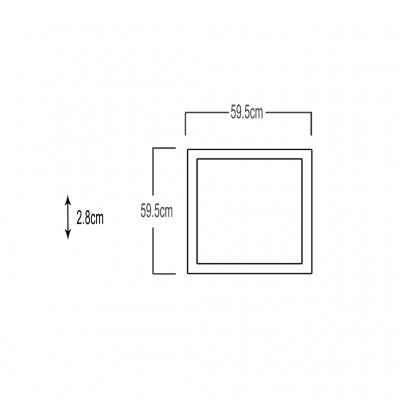 LED Panel Itali Lens Τετράγωνο Χωνευτό 59,5cm 4000K 30W Λευκό
