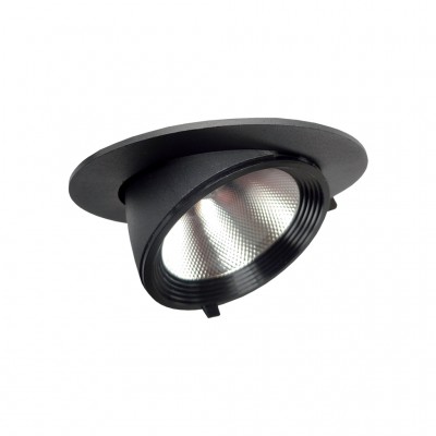 LED Σποτ Χωνευτό Κινητό Roma 30-25-20W 3000Κ 36° ⌀16cm Μαύρο