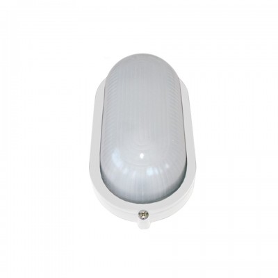 Oval Ceiling / Wall Lamp of aluminum with glass TO 1201 IP54 Black / White