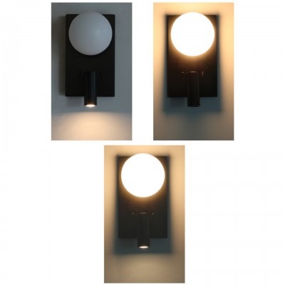 LED Φωτιστικό Τοίχου Απλίκα Polo 3W 3000K 25° + 1xG9 Μαύρο