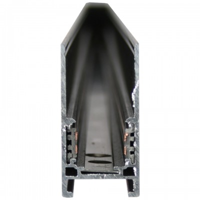 Μαγνητική Ράγα Οροφής σειράς Flexo 3m Μαύρη 52.25×26.2mm με Τάπες
