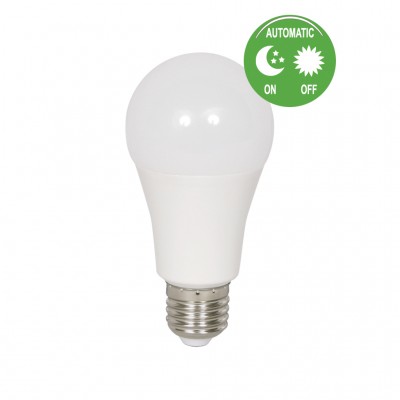 LED Bulb E27 A60 with Light Sensor 9W 2700K Warm White