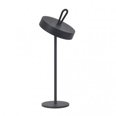 LED Portable Table Lamp Ginko with Rechargeable Battery USB-C IP54 Outdoor 3W 3000K Black Sandy Matte