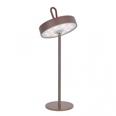 LED Portable Table Lamp Ginko with Rechargeable Battery USB-C IP54 Outdoor 3W 3000K Corten Brown Sandy Matte