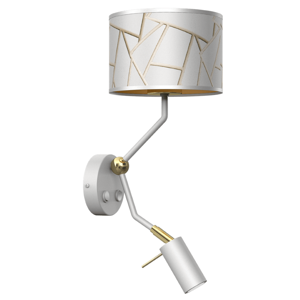 Wall Lamp Ziggy Hotel with shade White Gold