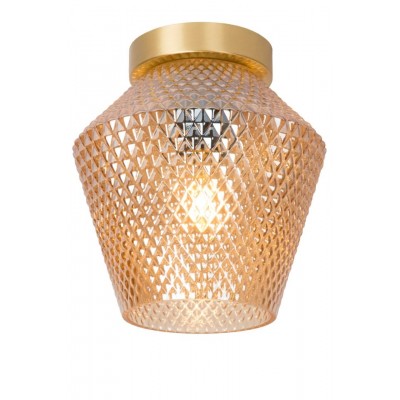 Ceiling Lamp ROSALIND Ø21cm Amber Brass