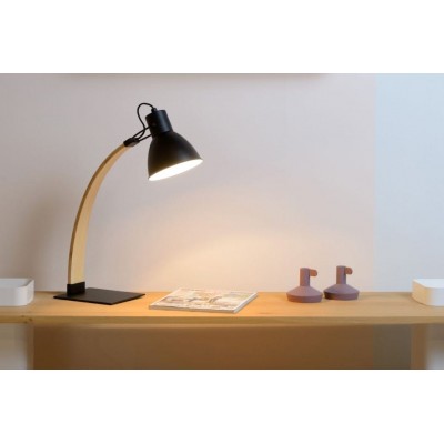 Table Lamp CURF Black Light Wood