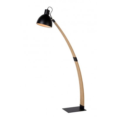 Floor Lamp CURF 143cm Black Light Wood