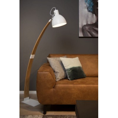 Floor Lamp CURF 143cm White Light Wood