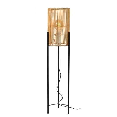 Floor Lamp JANTINE Ø30cm 125cm Light Wood Black