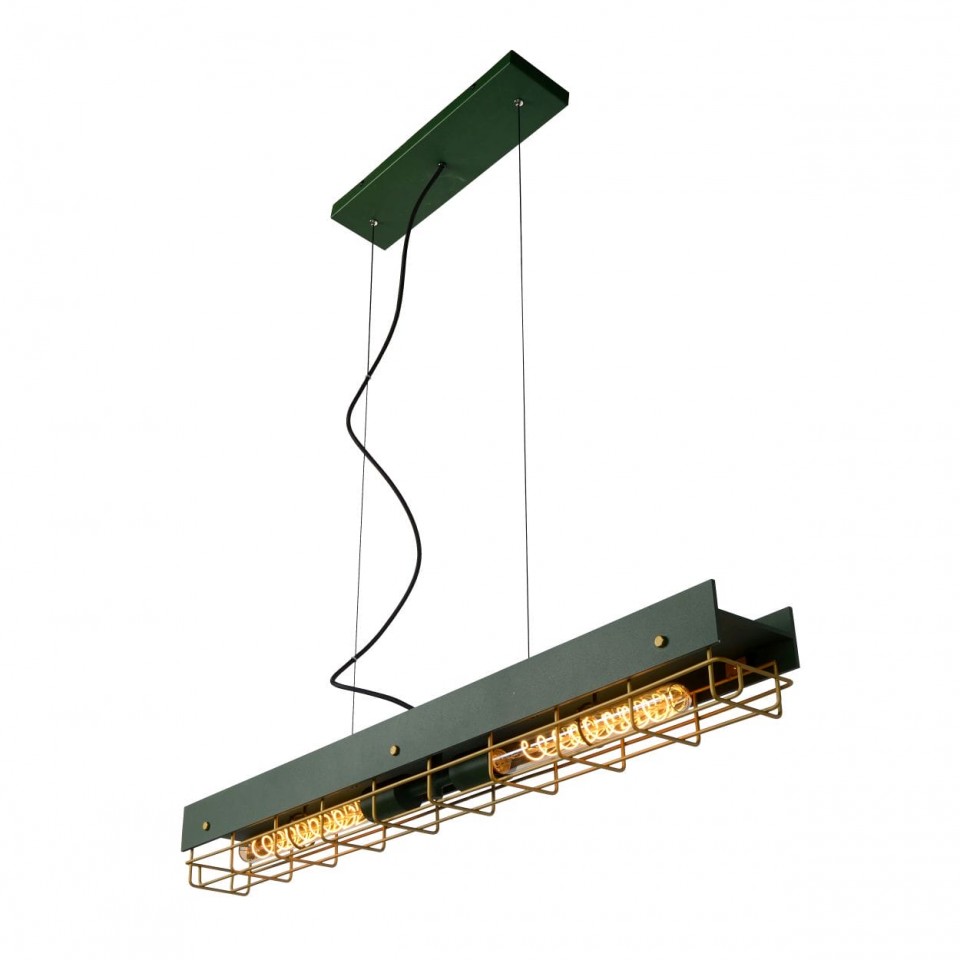 Multi-Light Pendant Lamp PENIGUET 2xE27 Green Brass