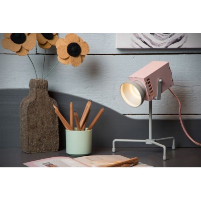 LED Children's Table Lamp BEAMER 3000K Pink Grey