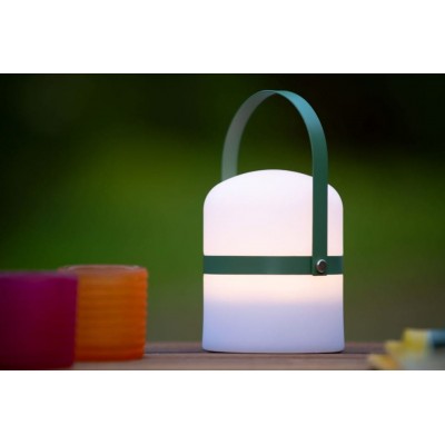 LED Outdoor Portable Lamp LITTLE JOE Ø10cm IP44 Dimmable 3200K Green White