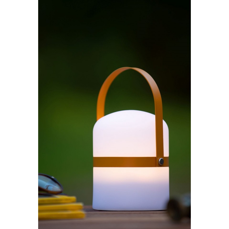 LED Outdoor Portable Lamp LITTLE JOE Ø10cm IP44 Dimmable 3200K Brown White