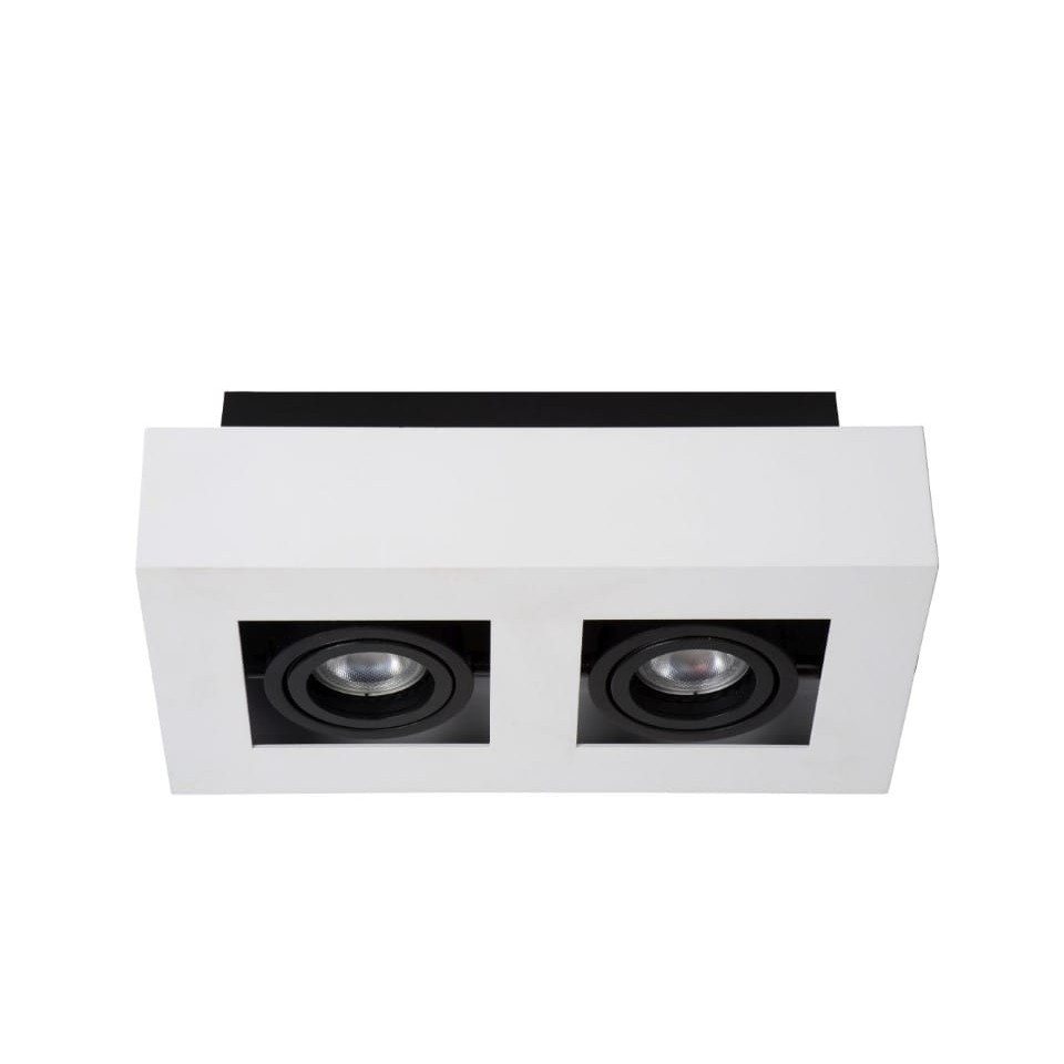 LED Σποτ Οροφής Xirax 2x5W 3000K Λευκό με Μαύρο