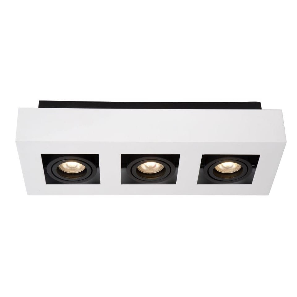 LED Σποτ Οροφής Xirax 3x5W 3000K Λευκό με Μαύρο