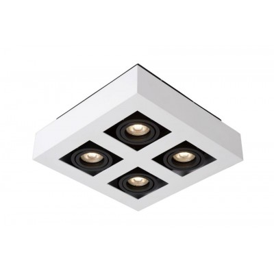 LED Σποτ Οροφής Xirax 4x5W 3000K Λευκό με Μαύρο