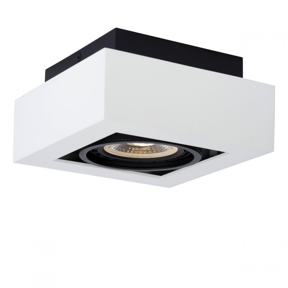 LED Σποτ Οροφής Zefix 1x12W 3000K Λευκό με Μαύρο