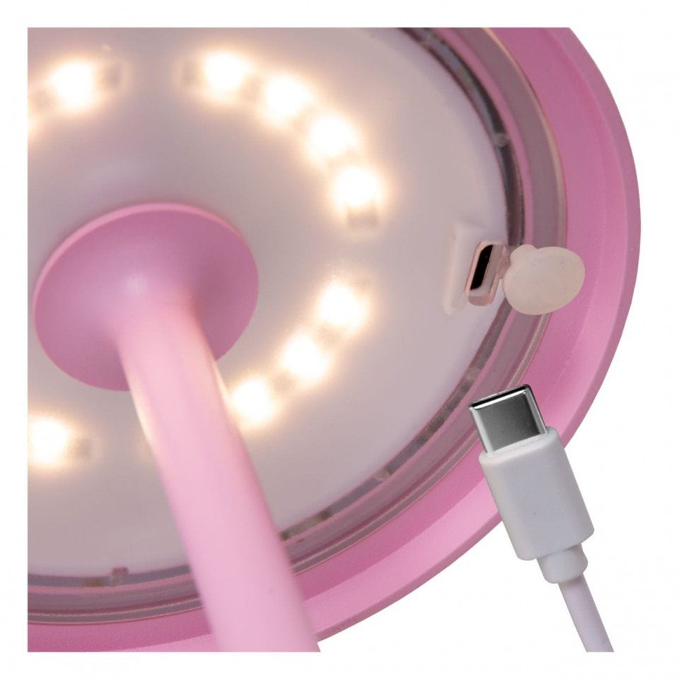 LED Outdoor Portable Lamp JOY Ø11,5cm IP54 Dimmable 3000K Pink