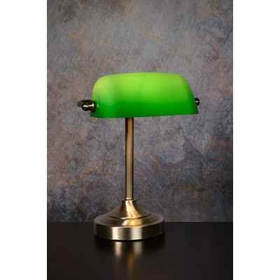Table Lamp BANKER Brass Green