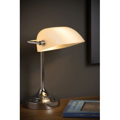 Table Lamp BANKER Silver White