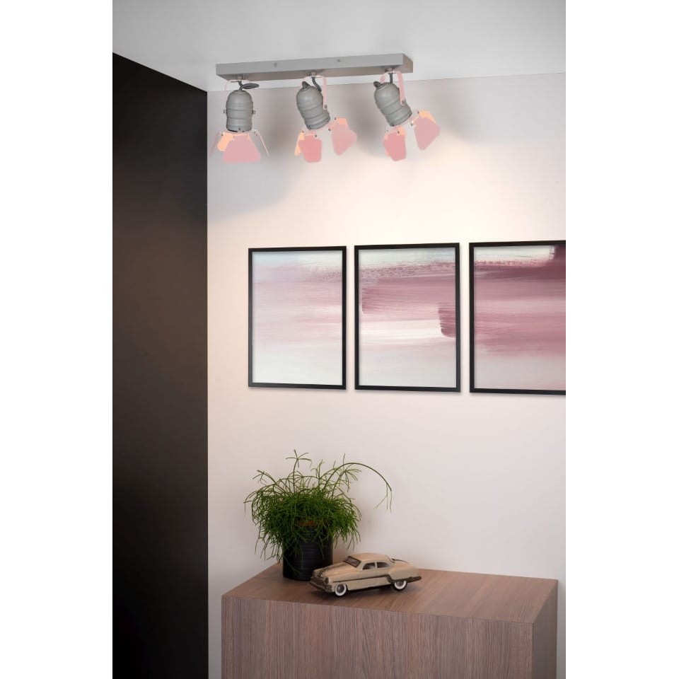 Childrens Ceiling Spot Lamp PICTO Pink Grey