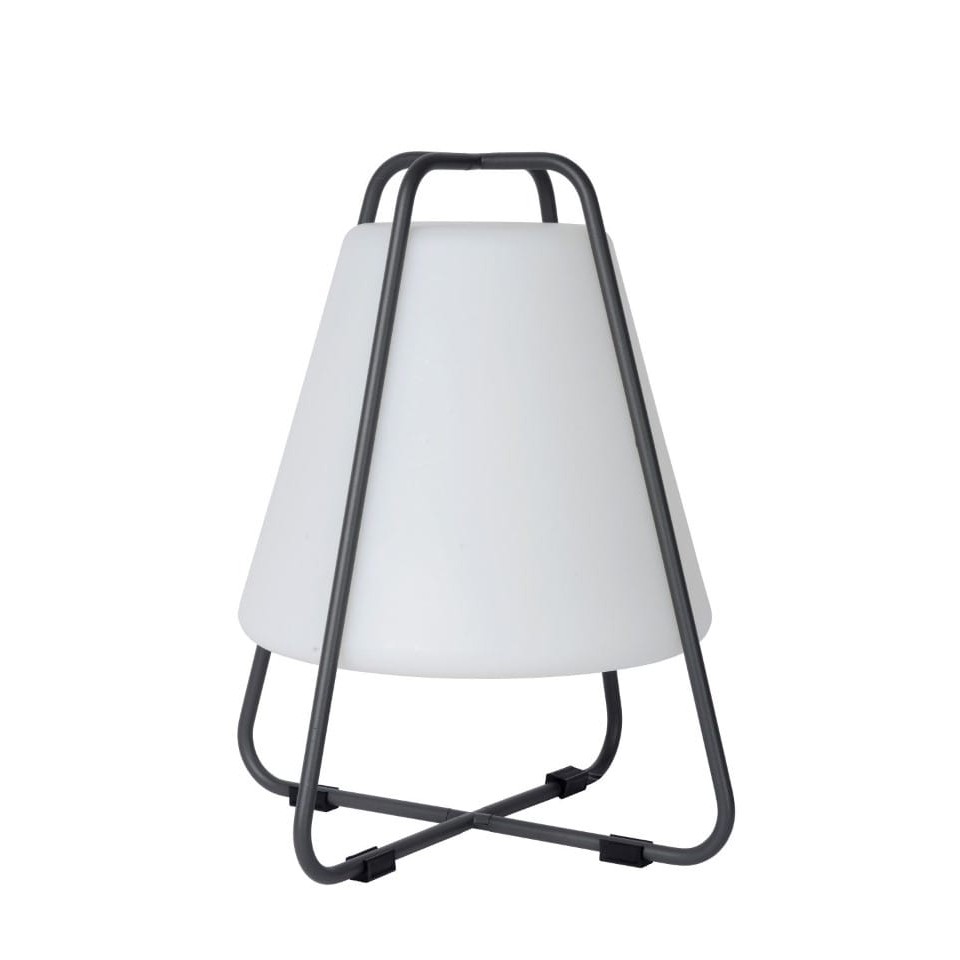 LED Outdoor Portable Lamp PYRAMID IP54 Dimmable 2700K Grey Opal