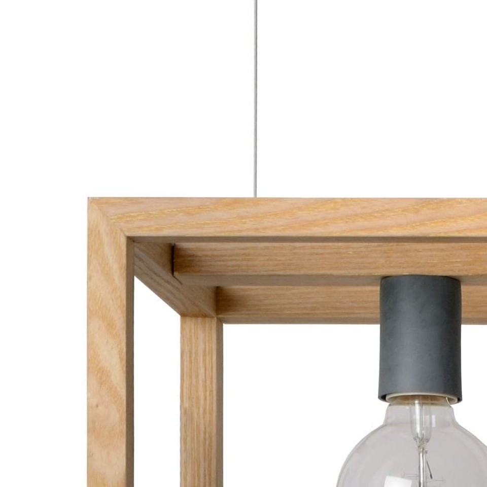 Multi-Light Pendant Lamp ORIS 4xE27 Light Wood