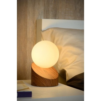 Table Lamp LEN Ø10cm Wood Opal